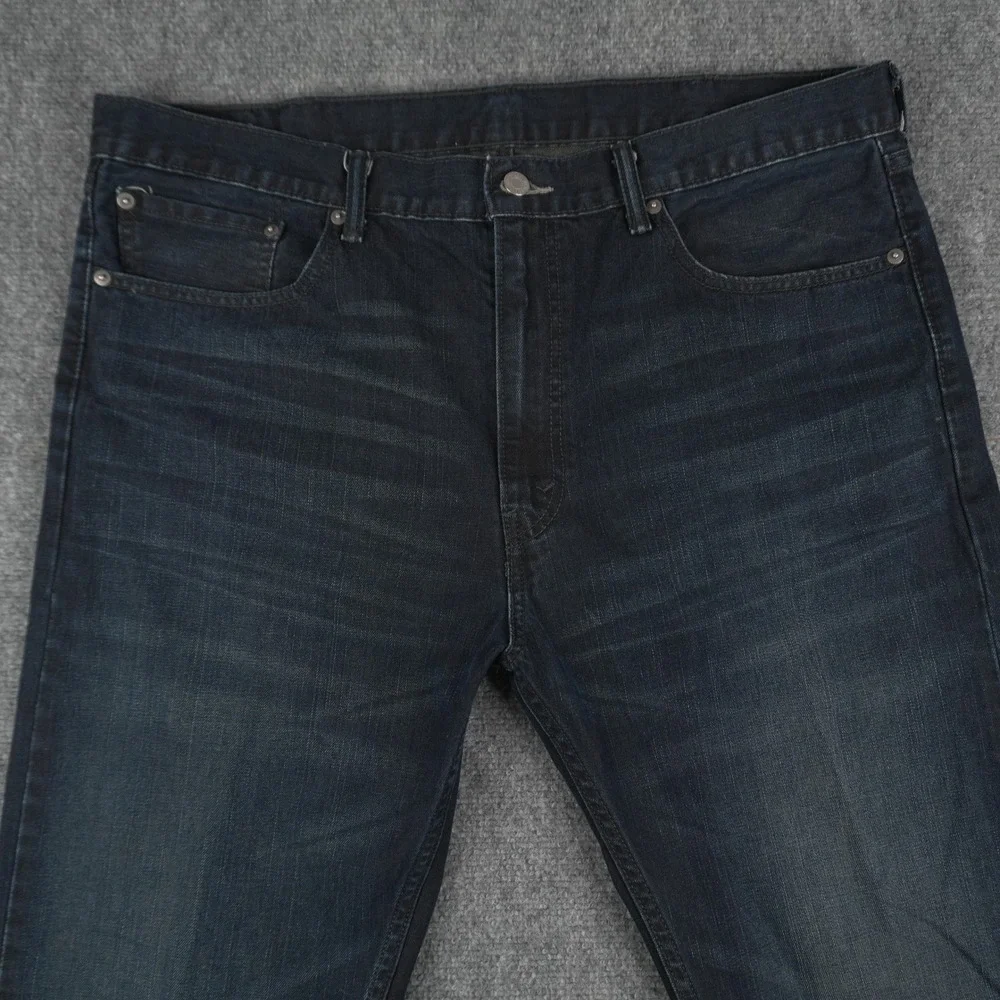Levi's 505 Jeans Mens‎ 38x32 Dark Wash Regular Fit Straight Leg Blue Denim
